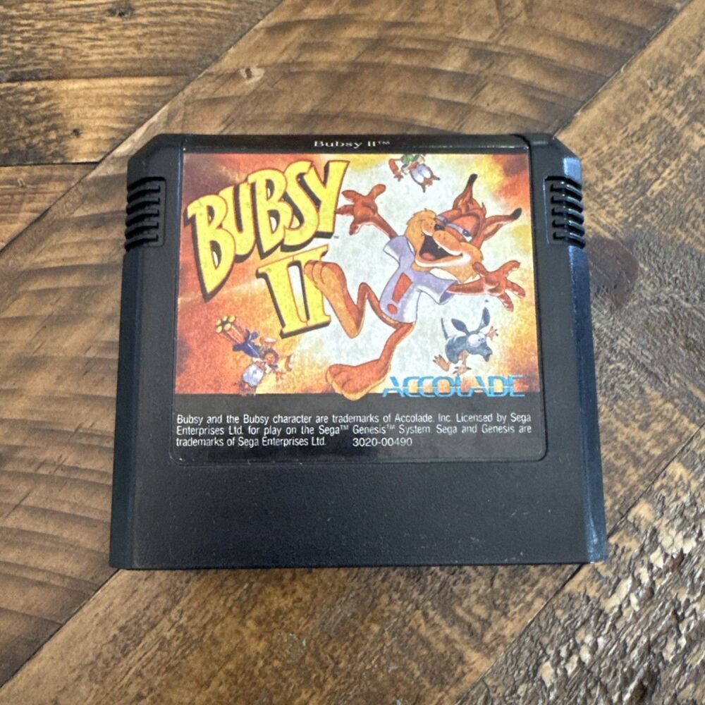 Bubsy II Sega Genesis 1994 Cartridge Only Tested Authentic Retro Platform Game